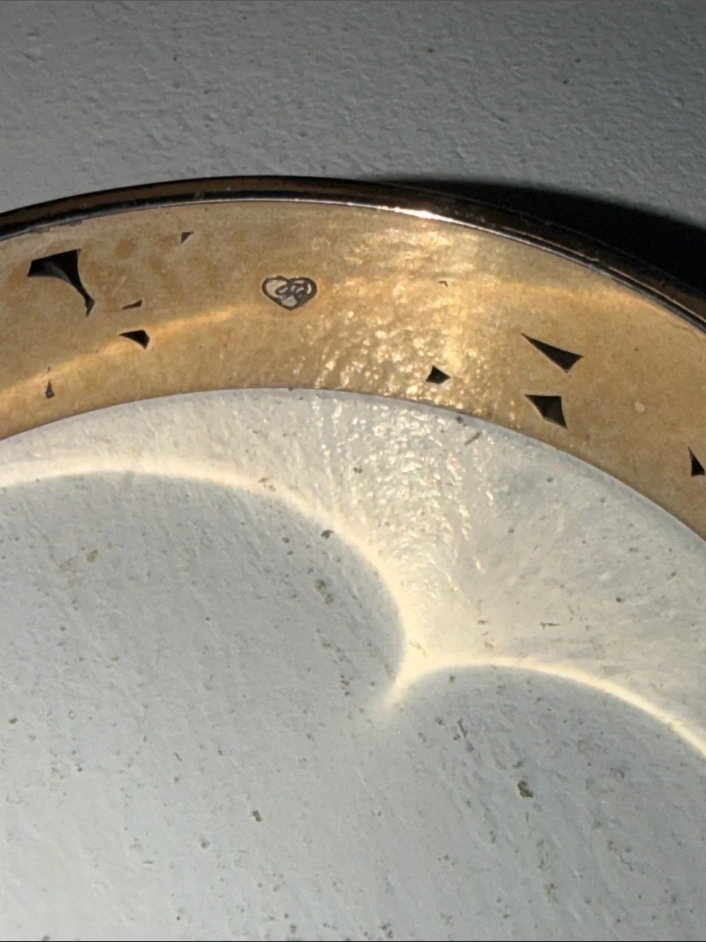 Brighton vintage Multicolor Enamel Floral Motif Bangle - Gold Interior